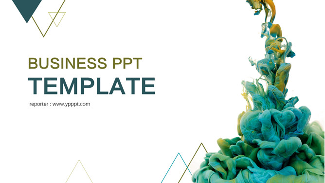 创意颜料入水艺术设计PPT模板-大怪兽分享