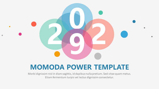 活泼小清新圆点PPT模板-大怪兽分享