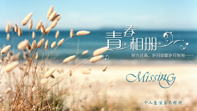 个人照片电子相册PPT模板-大怪兽分享