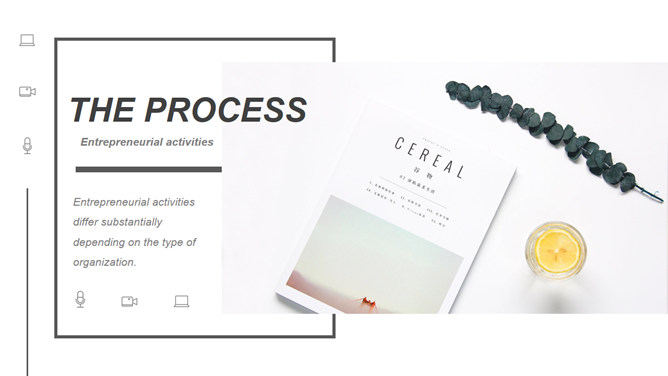简约精致图文排版PPT模板-大怪兽分享