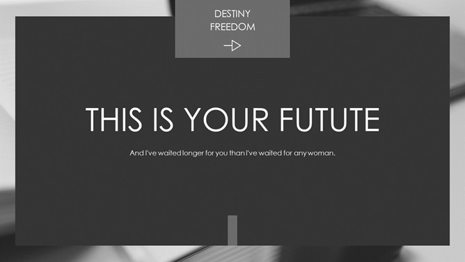 素雅文艺黑白图文PPT模板-大怪兽分享