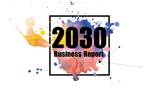 水彩墨迹艺术设计PPT模板-大怪兽分享