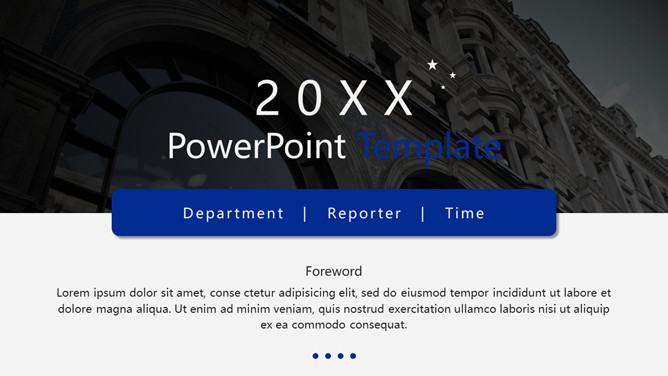 欧美风简约大气深蓝PPT模板-大怪兽分享