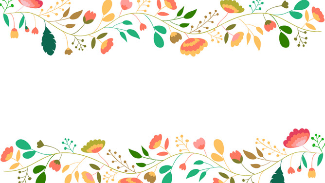 小花花朵花边PPT背景图片-大怪兽分享