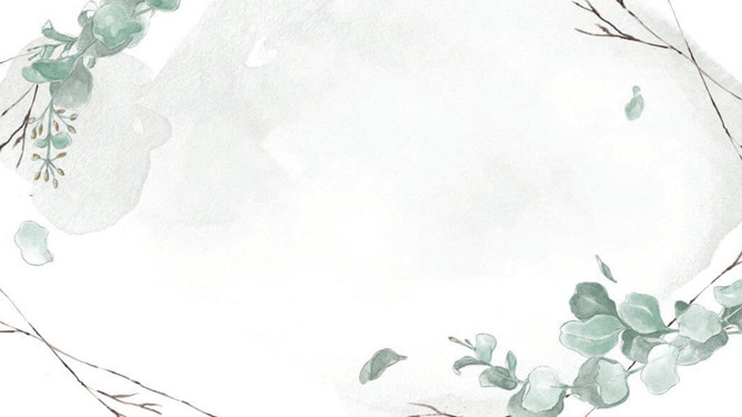 淡雅水彩叶子PPT背景图片-大怪兽分享