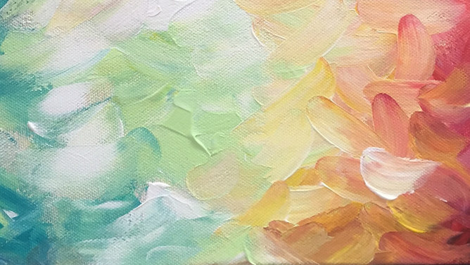 彩色油画涂鸦PPT背景图片-大怪兽分享