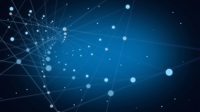 科技深蓝点线粒子PPT背景图片-大怪兽分享