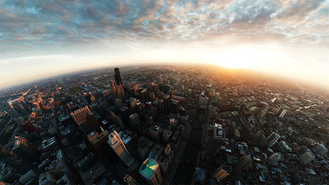 大气城市天际线PPT背景图片-大怪兽分享