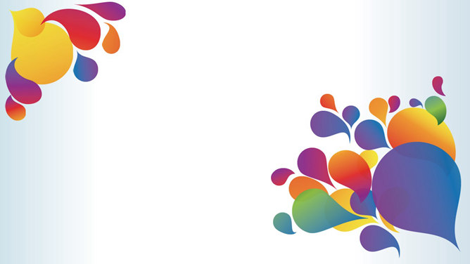 多彩艺术水滴效果PPT背景-大怪兽分享