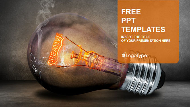 创意灵感灯泡PPT背景图片-大怪兽分享