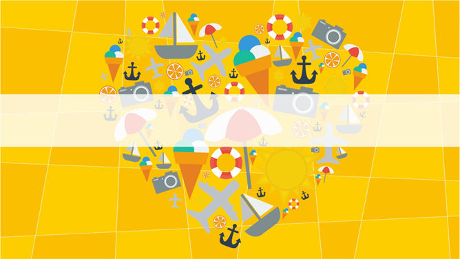 卡通旅游休闲PPT背景图片-大怪兽分享