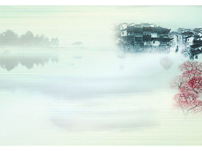 11张水墨画PPT背景图片-大怪兽分享