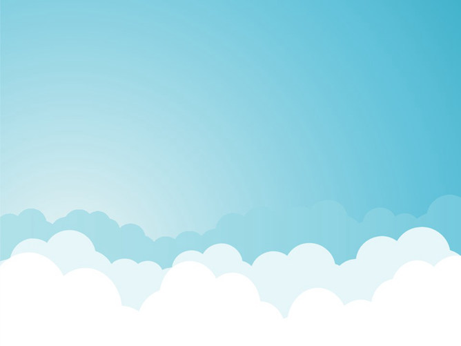 卡通蓝天白云PPT背景图片-大怪兽分享