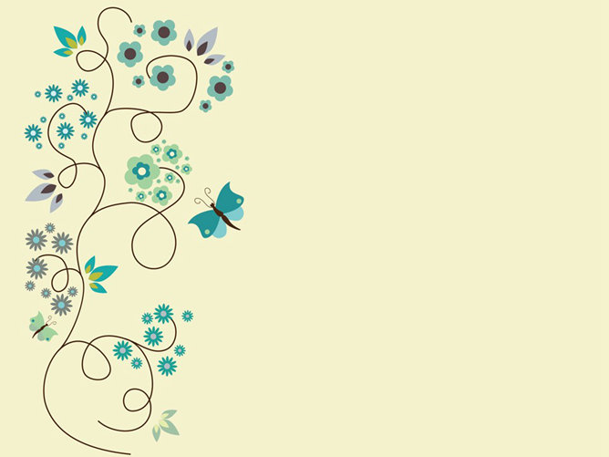 淡雅艺术蝶恋花PPT背景图片-大怪兽分享