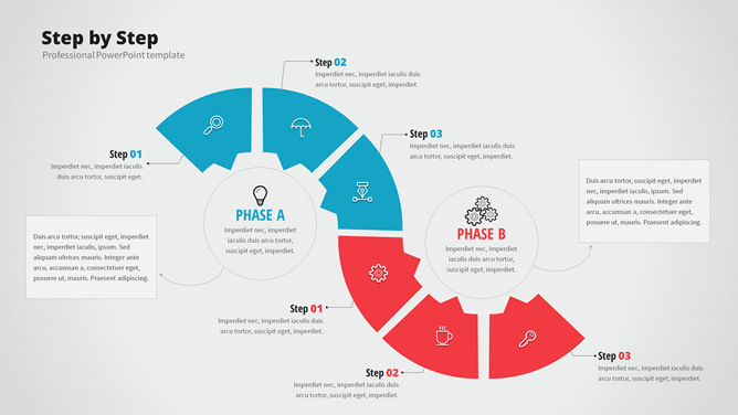 两阶段流程图PPT素材-大怪兽分享