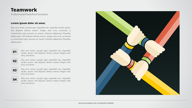 团队合作项目列表PPT素材-大怪兽分享