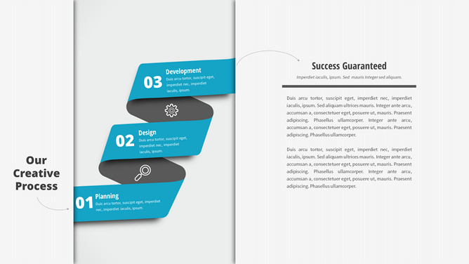 立体旋转三步PPT流程图-大怪兽分享