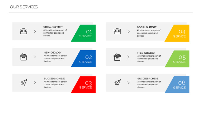 数字列表并列PPT素材-大怪兽分享