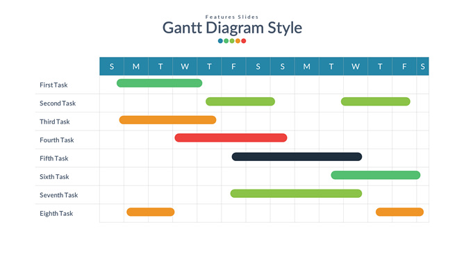 任务计划PPT甘特图素材-大怪兽分享