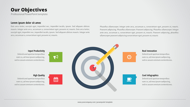 铅笔靶子靶心目标PPT图形-大怪兽分享