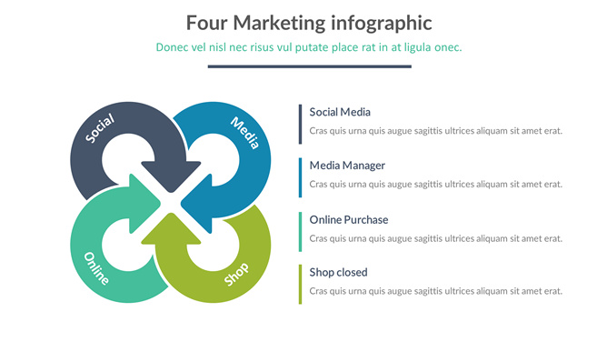 向心箭头聚合PPT图形-大怪兽分享