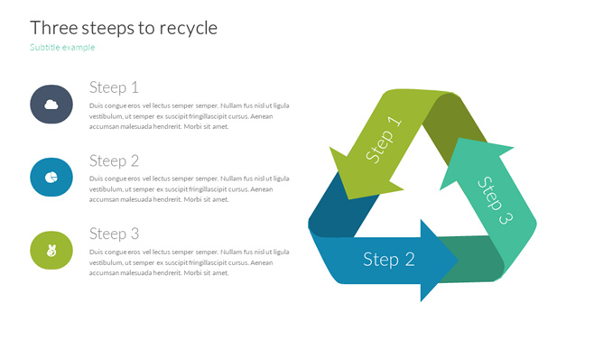 三项三角箭头循环PPT图形-大怪兽分享