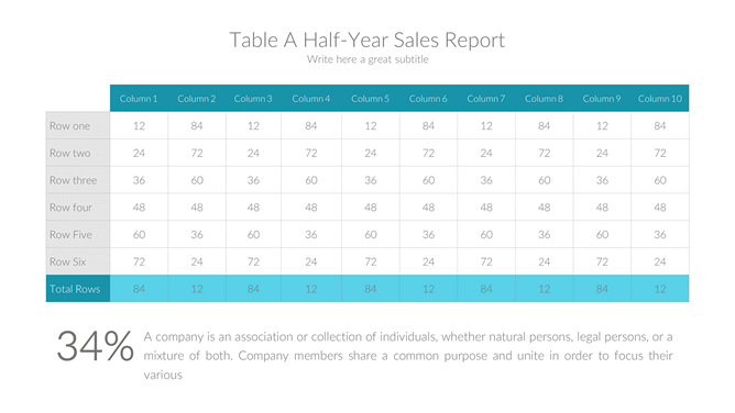 行列表格PPT素材-大怪兽分享
