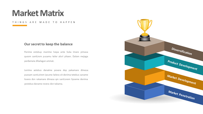 奖杯成功要素四项PPT图形-大怪兽分享