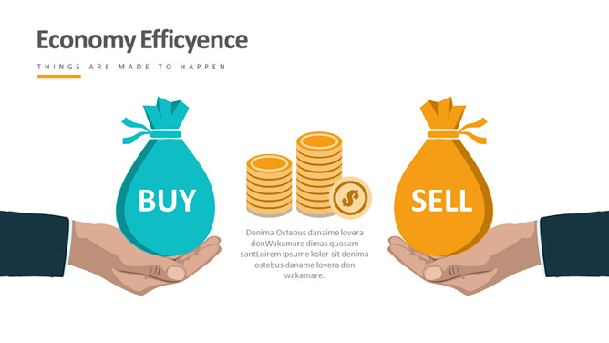 钱袋金币买卖PPT图形-大怪兽分享