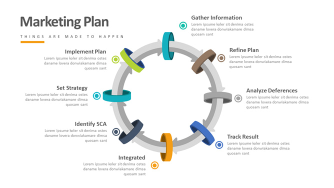 循环箭头圆环PPT图形-大怪兽分享