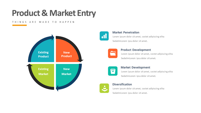 四项循环箭头PPT素材-大怪兽分享
