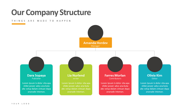 公司组织构架图PPT素材-大怪兽分享