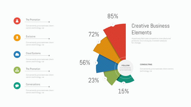 玫瑰统计图PPT素材-大怪兽分享