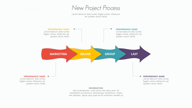 四项箭头流程图PPT图形-大怪兽分享