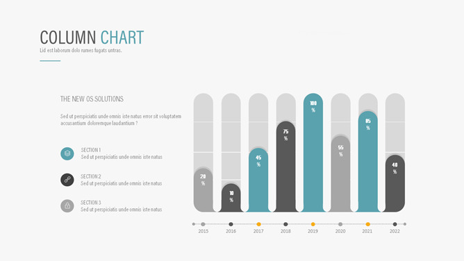 年份柱状图PPT图形-大怪兽分享