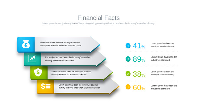 箭头四项并列PPT图形素材-大怪兽分享