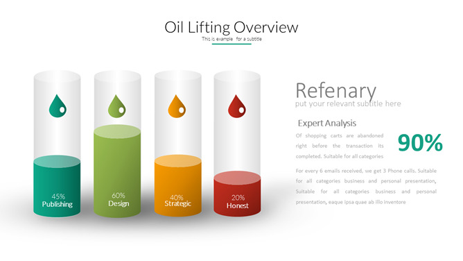 圆柱水滴柱状图PPT图形-大怪兽分享