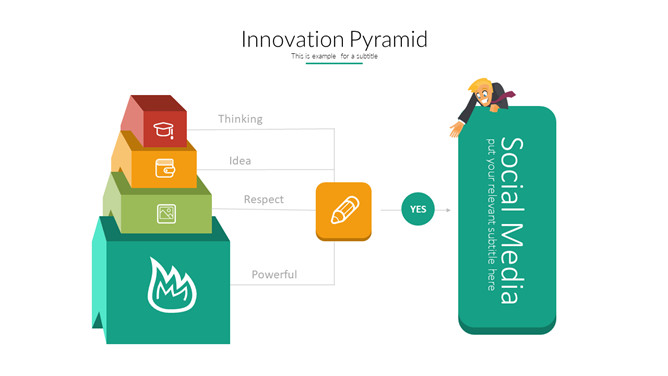 立体层级层次PPT图形素材-大怪兽分享