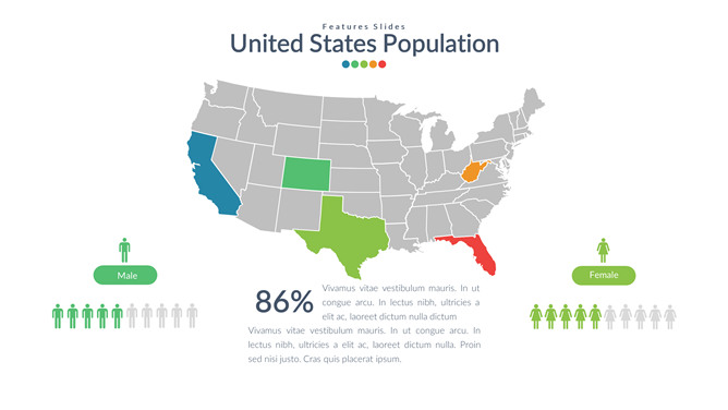 USA美国地图PPT素材-大怪兽分享
