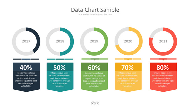 年份对比环形图PPT图表-大怪兽分享
