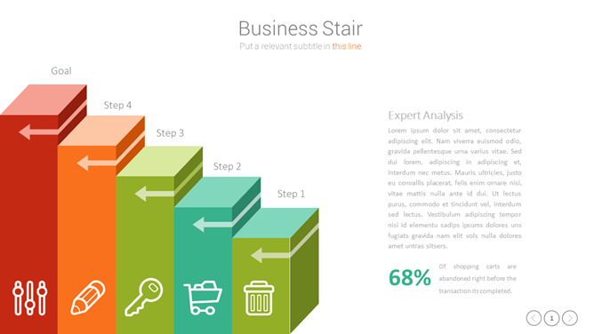立体阶梯台阶递进关系PPT图形-大怪兽分享