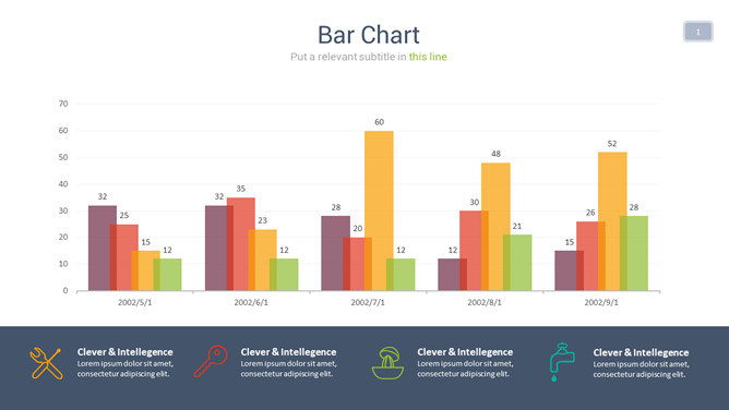 多项对比柱状图PPT素材-大怪兽分享