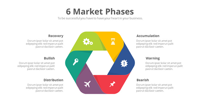 六边形六项并列PPT图形素材-大怪兽分享