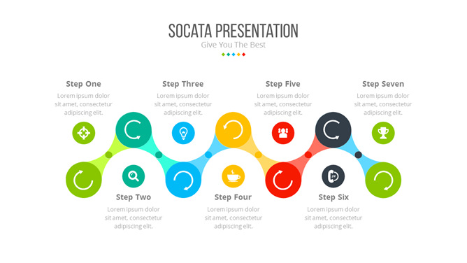 顺序步骤PPT流程图模板-大怪兽分享