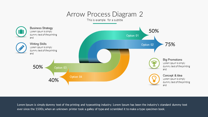 反方向箭头对比PPT图形-大怪兽分享