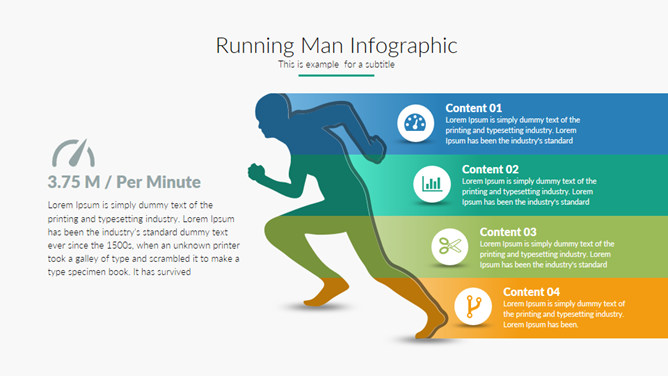 奔跑剪影项目罗列PPT图形-大怪兽分享