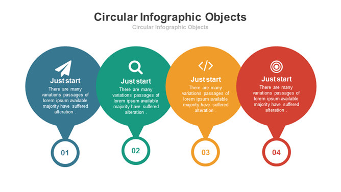 实用圆形并列罗列PPT图形-大怪兽分享