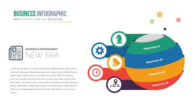 立体球形项目罗列PPT图形-大怪兽分享