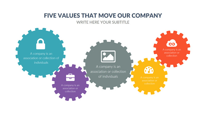 五项齿轮联动关系PPT图形-大怪兽分享