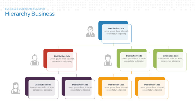 简洁组织构架图PPT素材-大怪兽分享